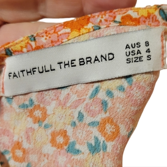 Faithful the Brand Jean Marie Midi Dress Ditsy Floral Women's Size 4 Cottagecore - Picture 6 of 12